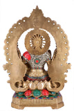 White Whale Brass Lakshmi Idol Hindu Lakshmi Goddess Statue Home Office Showpiece Décor