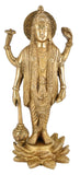 White Whale Brass Lord Vishnu Standing Religious Brass Statue Home Decor Figurine
