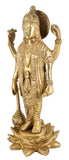 White Whale Brass Lord Vishnu Standing Religious Brass Statue Home Decor Figurine