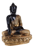 White Whale Brass Earth Touching Brass Buddha Idol Medicine Buddha for Home Decor Living Room Meditation Luck Gift Feng Shui