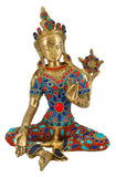 White Whale Tara Buddha Blessing Idol Tibetan Buddhism Yin Kwan Goddess Buddhist Statue