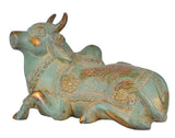 White Whale Brass Kamdhenu Cow Idol Showpiece for Home Decor and Decorative Gift