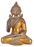 White Whale Brass Buddha Idol feng Shui Home Decorative Showpiece