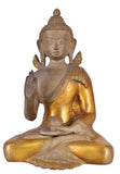 White Whale Brass Buddha Idol feng Shui Home Decorative Showpiece
