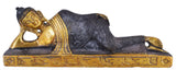 White Whale Brass Resting Buddha in Lying Posture Buddhism Idol feng Shui Home Decorative Showpiece