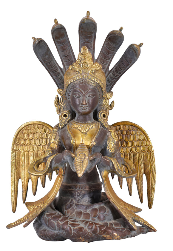 White Whale Antique Nagkanya Design Brass 