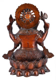 White Whale Brass Lord Ganesha Sitting On Lotus Statue Idol Home Decor Figurine
