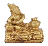 White Whale Makhan Krishna Statue Hindu God Figurine Flute Lover Solid Handmade Brass Sculpture Home Decor