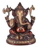 White Whale Brass Hindu God Lord Ganesha Bhagwan Lord Ganesha Idol Statue Murti