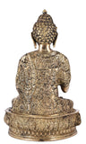 White Whale Brass Medicine Lord Buddha with Sacred Kalash and Draped in Shawl Home Decor