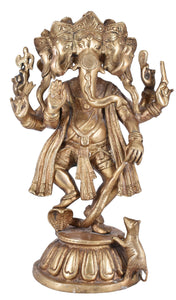 White Whale Brass Hindu God Lord Ganesha Bhagwan Lord Ganesha Idol Statue Murti