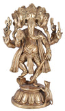 White Whale Brass Hindu God Lord Ganesha Bhagwan Lord Ganesha Idol Statue Murti