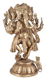 White Whale Brass Hindu God Lord Ganesha Bhagwan Lord Ganesha Idol Statue Murti