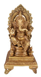 White Whale Brass Hindu God Lord Ganesha Bhagwan Lord Ganesha Idol Statue Murti