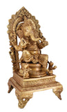 White Whale Brass Hindu God Lord Ganesha Bhagwan Lord Ganesha Idol Statue Murti