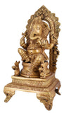 White Whale Brass Hindu God Lord Ganesha Bhagwan Lord Ganesha Idol Statue Murti