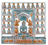 White Whale Brass Lord Buddha with Sacred Kalash and Draped in Shawl Home Decor