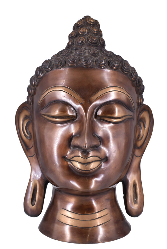 White Whale Brass Buddha Head Statue Idol Figurine Home Decorative Showpiece Home Decor