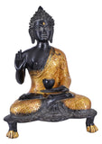 White Whale Brass Buddha Statue Murti for Home Decor Entrance Office Table Living Room Meditation Luck Gift Feng Shui Home Décor