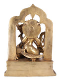 White Whale Maa Saraswati Brass Statue Religious Goddess Sculpture Idol