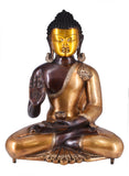 White Whale Brass Buddha Statue Murti for Home Decor Entrance Office Table Living Room Meditation Luck Gift Feng Shui Home Décor