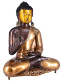 White Whale Brass Buddha Statue Murti for Home Decor Entrance Office Table Living Room Meditation Luck Gift Feng Shui Home Décor