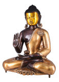White Whale Brass Buddha Statue Murti for Home Decor Entrance Office Table Living Room Meditation Luck Gift Feng Shui Home Décor