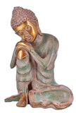 White Whale Brass Buddha Statue Murti for Home Decor Entrance Office Table Living Room Meditation Luck Gift Feng Shui Home Décor