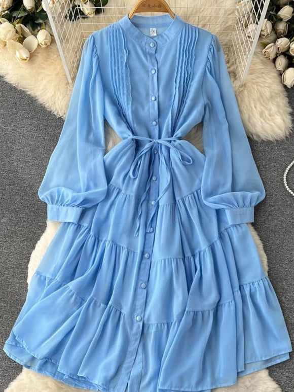 Whitewhale New Hot Stylish Knee Length Western Dress Green