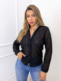 Whitewhale Women's Regular Sleeves Net Shirt