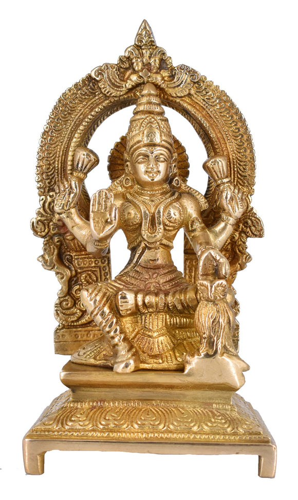 White Whale Brass Lakshmi Idol Hindu Lakshmi Goddess Statue Home Office Showpiece Deco