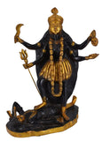 White Whale Antique Large Brass Kali Idol Hindu Goddess of Time & Change Maa Kalika Shiva Statue Murti