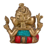 White Whale Brass Mangalkari Ganesha Statue Bhagwan Idol Ganesha Statue Ganpati Murti Home Décor
