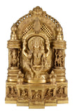White Whale Brass Goddess Lakshmi Darbar Statue God Ganesha and Goddess Laxmi Saraswati Idol Statue Murti Home Décor