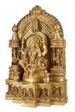 White Whale Brass Goddess Lakshmi Darbar Statue God Ganesha and Goddess Laxmi Saraswati Idol Statue Murti Home Décor