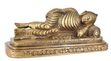 White Whale Big Brass Reclining Buddha Statue in Resting Pose Reclining/Sleeping/Resting Buddha Peace Décor