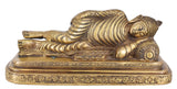 White Whale Big Brass Reclining Buddha Statue in Resting Pose Reclining/Sleeping/Resting Buddha Peace Décor