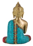 White Whale Brass Buddha Statue Blessing Murti for Home Decor Entrance Office Table Living Room Meditation Luck Gift Feng Shui