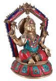White Whale Brass Lakshmi Idol Hindu Laxmi Goddess Statue Home Office Showpiece Home Décor