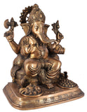 White Whale Large Ganesh Idol Lord Brass Statue Turquoise Handcarved Colorful Deity Elephant God Ganesha Vinayak Figurine Wedding Gifts