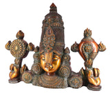 White Whale Brass Tirupati Balaji Face Wall Hanging Sculpture Office for Home Decoration Showpiece