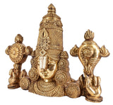 White Whale Brass Tirupati Balaji Face Wall Hanging Sculpture Office for Home Decoration Showpiece
