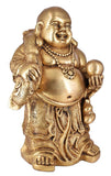 White Whale Brass Laughing Buddha for Wealth & Prosperity | Happy Man - Best for Gifting - Made in Tibet Home Decoration