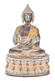 White Whale Brass Buddha Statue Blessing Murti for Home Decor Entrance Office Table Living Room Meditation Luck Gift Feng Shui Home Decor