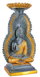 White Whale Brass Buddha Statue Blessing Murti for Home Decor Entrance Office Table Living Room Meditation Luck Gift Feng Shui