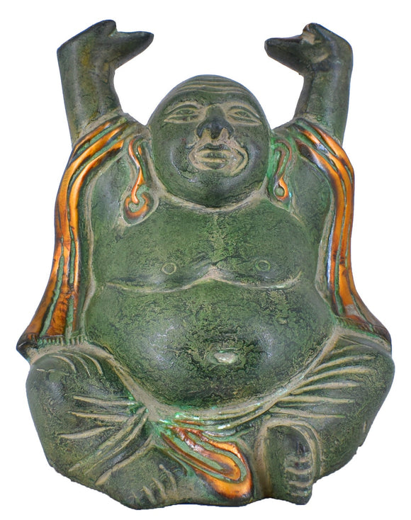 White Whale Brass Antique Laughing Buddha for Wealth & Prosperity | Happy Man - Best for Gifting - Made in Tibet Home Decoration