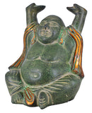 White Whale Brass Antique Laughing Buddha for Wealth & Prosperity | Happy Man - Best for Gifting - Made in Tibet Home Decoration
