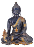 White Whale Brass Buddha Statue Meditation Murti for Home Decor Entrance Office Table Living Room Meditation Luck Gift Feng Shui Home Decor