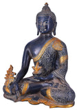 White Whale Brass Buddha Statue Meditation Murti for Home Decor Entrance Office Table Living Room Meditation Luck Gift Feng Shui Home Decor