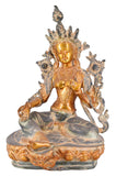 White Whale Antique Lord Tara Buddha Idol Tibetan Buddhism Yin Kwan Goddess Buddhist Statue -Antique Buddha Brass Sculpture Home Decor